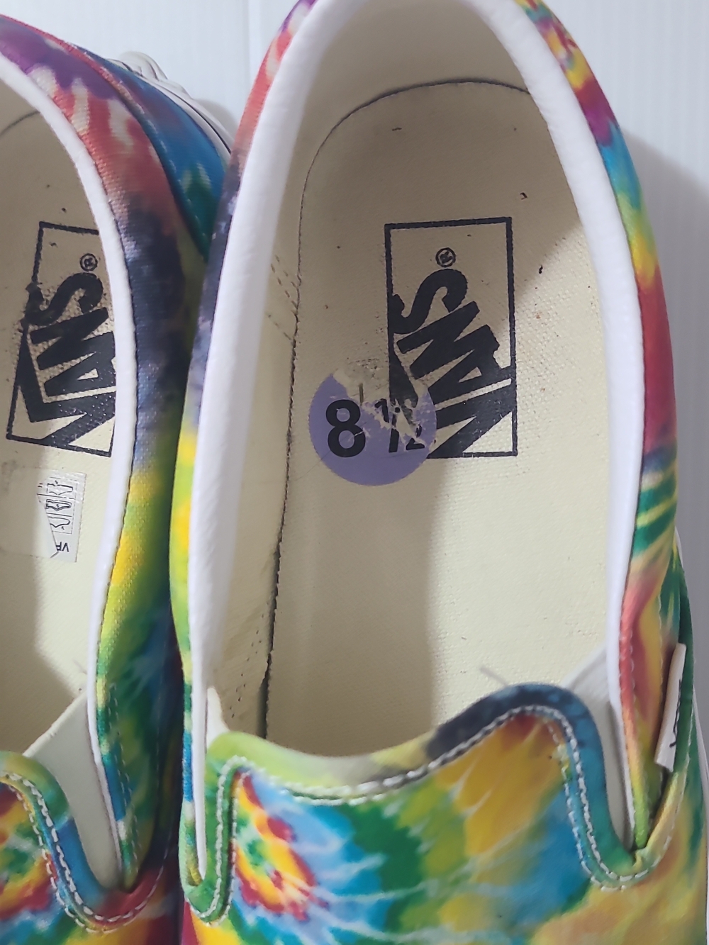 Vans Mens 8.5  Womens Size 10 Tie-Dye Slip-On Sneakers - Multicolor Slip-on - Picture 6 of 7